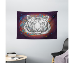Tiger from Outer Space Wide Tapestry