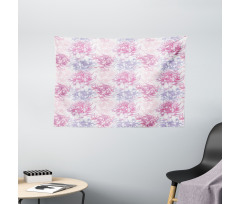 Romantic Floral Design Wide Tapestry