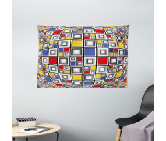 Colored Mosaic Square Wide Tapestry