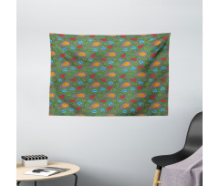 Floral Swirls Wide Tapestry