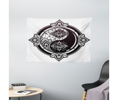 Floral Third Eye Sign Wide Tapestry
