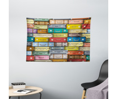 Colored Travel Suitcase Wide Tapestry