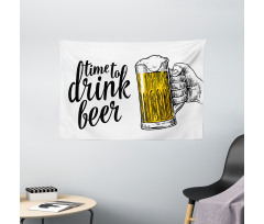 Time to Drink Beer Man Wide Tapestry