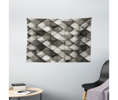 Grey Ombre Squares Wide Tapestry