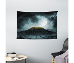 Full Moon and Castle Wide Tapestry