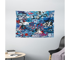 Graffiti Street Art Wide Tapestry