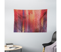 Wavy Mosaic Pixelated Wide Tapestry