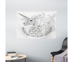Fantasy Unicorn Wide Tapestry