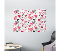 Various Heart Shapes Wide Tapestry