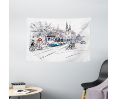 Amsterdam Cityscape Wide Tapestry
