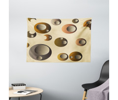 Funky Bubbles Round Wide Tapestry