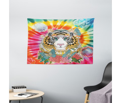 Tiger Head Wide Tapestry