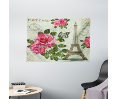 Shabby Plant Roses Leaf Wide Tapestry