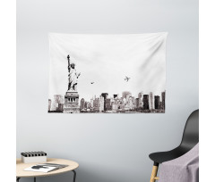 Cityscape of New York Wide Tapestry