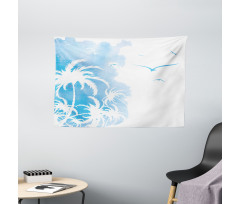 Island Palms Abstract Wide Tapestry
