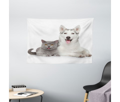 Animals Pets Dogs Digital Wide Tapestry