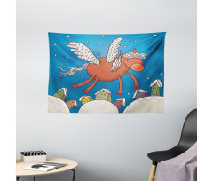 Horse Wings on Building Wide Tapestry