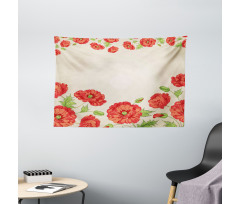 Card with Poppy Flowers Wide Tapestry