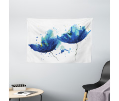 Floral Abstract Art Wide Tapestry