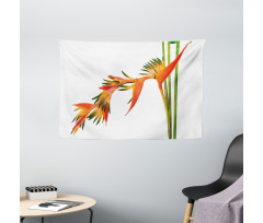 Exotic Flower Branch Wide Tapestry
