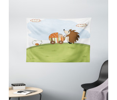 Baby Shower and Hedgehog Wide Tapestry