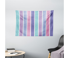 Polka Dot with Stripes Wide Tapestry