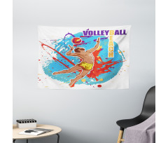Ball in Beach Wide Tapestry