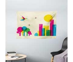 Cityscape Wide Tapestry