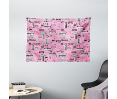 Music Theme Vintage Retro Wide Tapestry