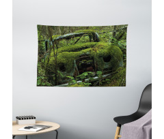 Old Classic Car Forest Wide Tapestry