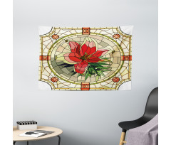 Flower Lily Leaves Wide Tapestry
