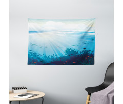 Fish Aquarium Coral Reefs Wide Tapestry