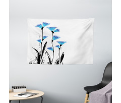 Flowers Tulips in Ombre Wide Tapestry