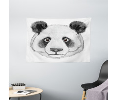 Hand Drawn Panda Wide Tapestry