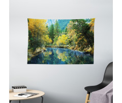 Autumn Forest Landscape Wide Tapestry