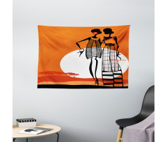 Women on Desert Wide Tapestry