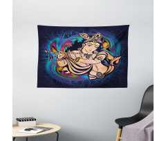 Traditional Woman Figure Wide Tapestry