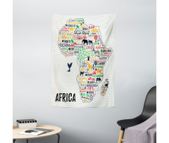 Continent Colored Tapestry