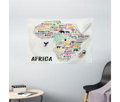 Continent Colored Wide Tapestry