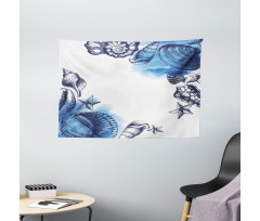 Sealife Sea Shells Sand Wide Tapestry