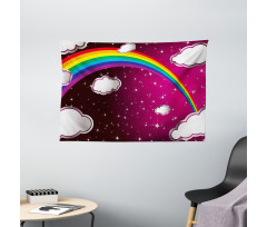 Rainbow Colored Stars Wide Tapestry