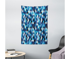 Blue Toned Hexagons Tapestry