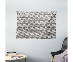 White Geometric Triangle Wide Tapestry