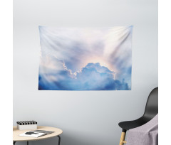 Sunbeam and Fluffy Clouds Wide Tapestry
