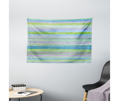 Watercolor Stripes Artwork Wide Tapestry