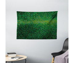Digital Mosaic Pixel Grid Wide Tapestry