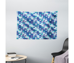 Vintage Mosaics Squares Wide Tapestry