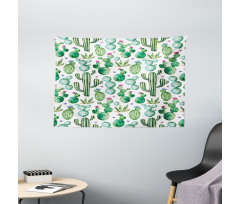 Mexican Cactus Plants Wide Tapestry