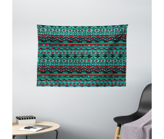 Hand Drawn Aztec Wide Tapestry