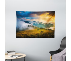 Misty Mountaintops Wide Tapestry